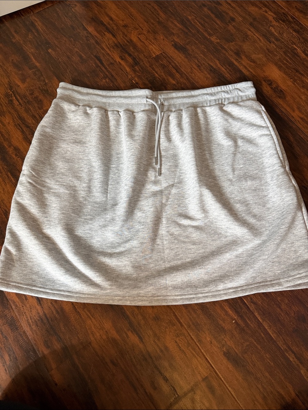 SHEIN Light Gray Drawstring Mini Skirt